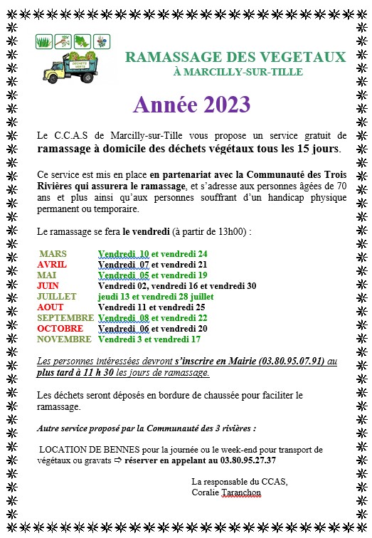 Notice ramassage des végétaux 2023